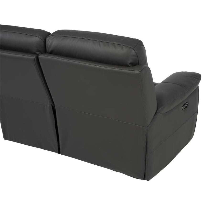 Palmer Dark Gray Leather Power Reclining Sectional with 5PCS/3PWR alternate image, 4 of 9 images.