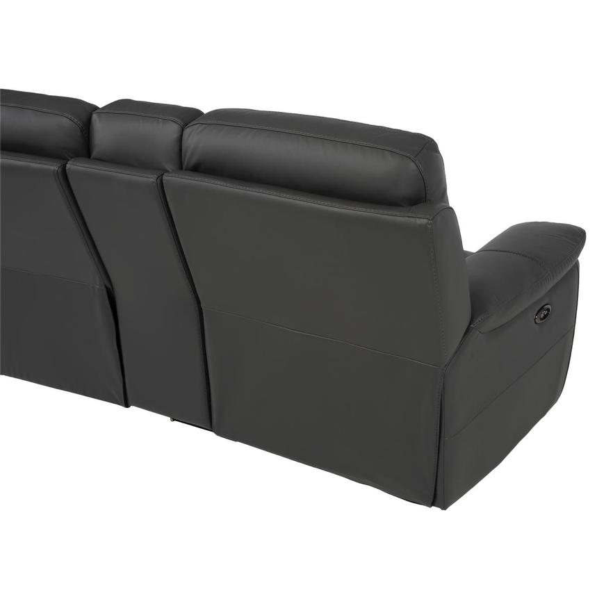 Palmer Dark Gray Leather Power Reclining Sectional with 6PCS/3PWR alternate image, 4 of 12 images.