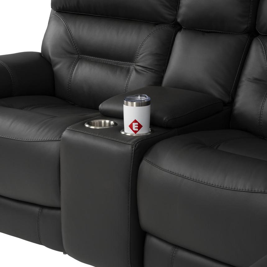 Palmer Dark Gray Leather Power Reclining Sectional with 6PCS/3PWR  alternate image, 6 of 12 images.