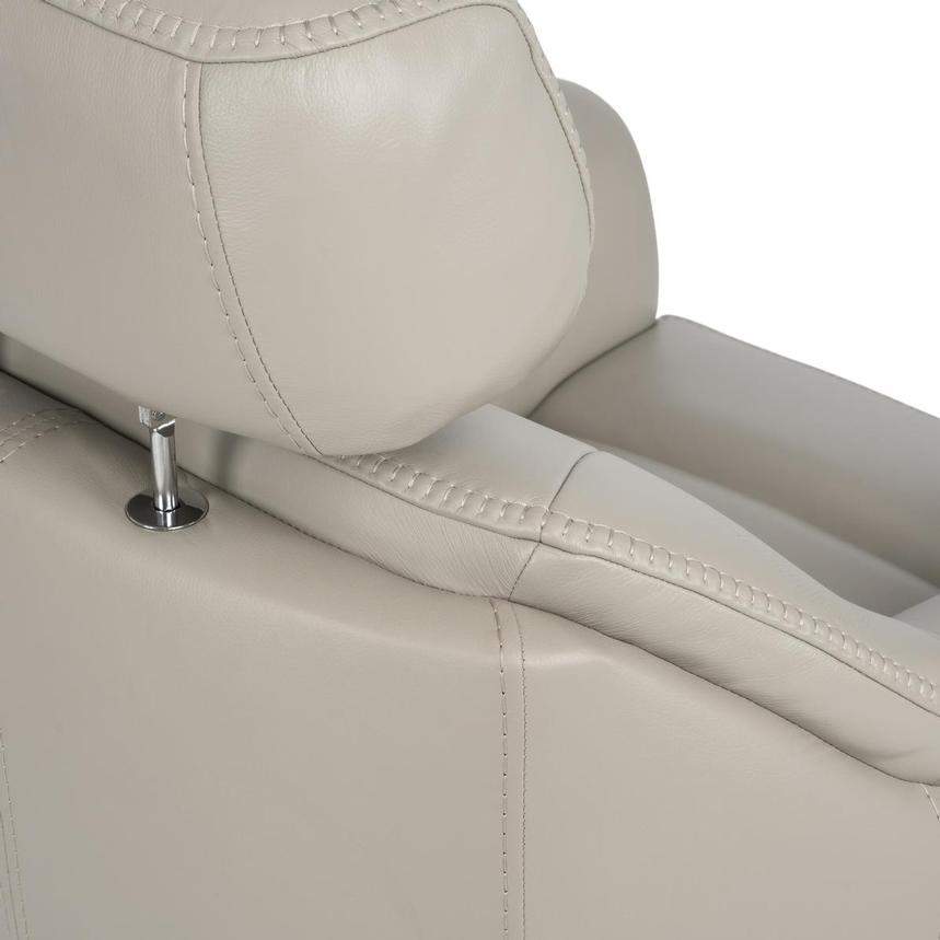 LuxTone Gray Leather Power Tilt Recliner alternate image, 8 of 12 images.