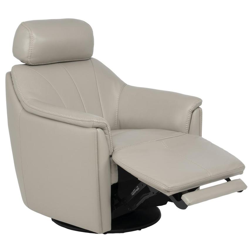 LuxTone Gray Leather Power Tilt Recliner alternate image, 3 of 12 images.