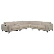 Luke 2.0 Taupe Leather Power Reclining Sectional with 6PCS/2PWR  main image, 1 of 11 images.