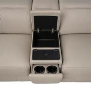 Luke 2.0 Taupe Leather Power Reclining Sectional with 6PCS/2PWR  alternate image, 6 of 11 images.