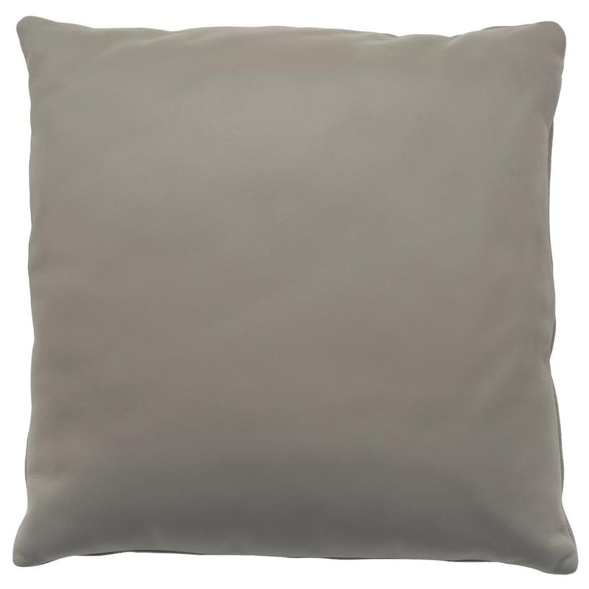 Byrne Gray Leather Accent Pillow  main image, 1 of 4 images.