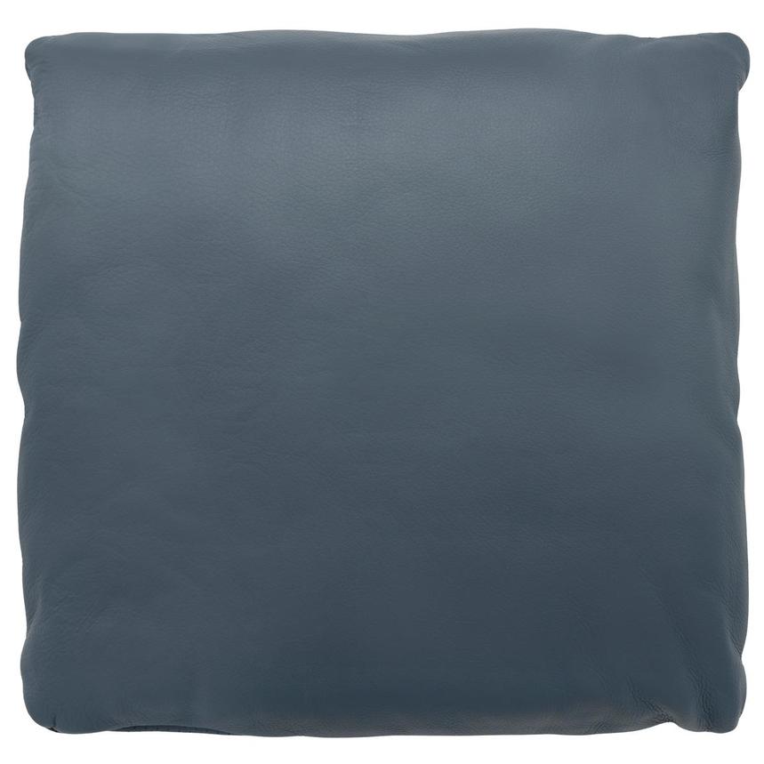 Byrne Ocean Blue Leather Accent Pillow  main image, 1 of 4 images.
