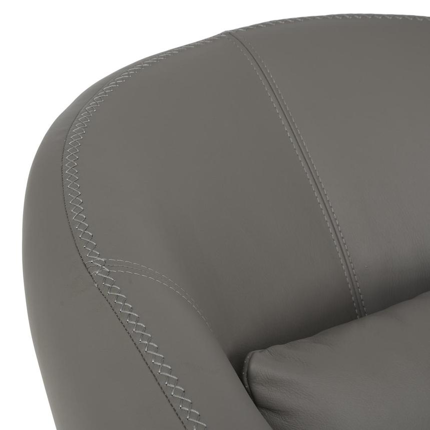 Tivona Gray Leather Swivel Chair  alternate image, 6 of 9 images.