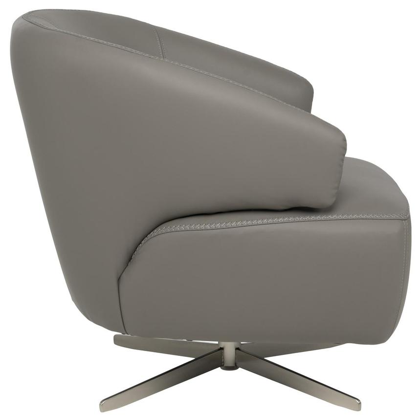 Tivona Gray Leather Swivel Chair alternate image, 4 of 9 images.