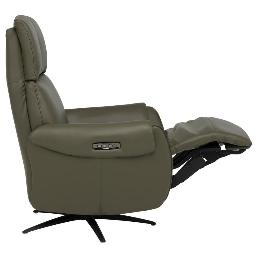 Torrence Green Leather Power Recliner  alternate image, 8 of 16 images.
