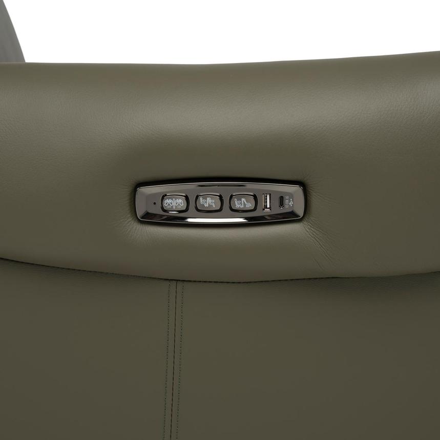 Torrence Green Leather Power Swivel Recliner w/Massage  alternate image, 16 of 17 images.