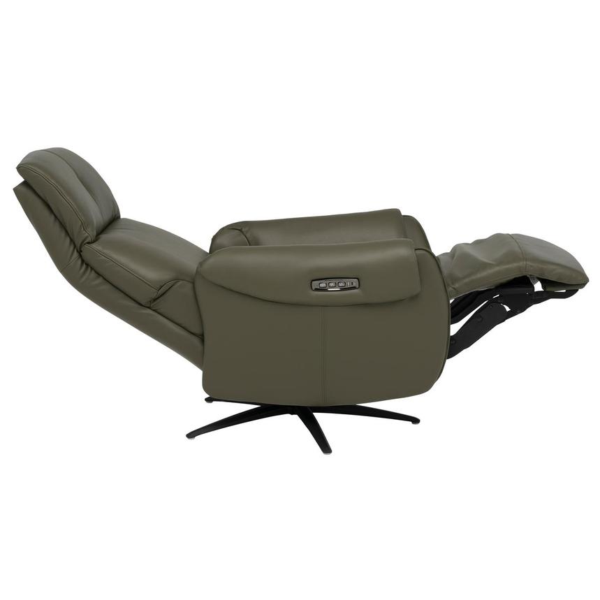 Torrence Green Leather Power Swivel Recliner w/Massage  alternate image, 11 of 16 images.