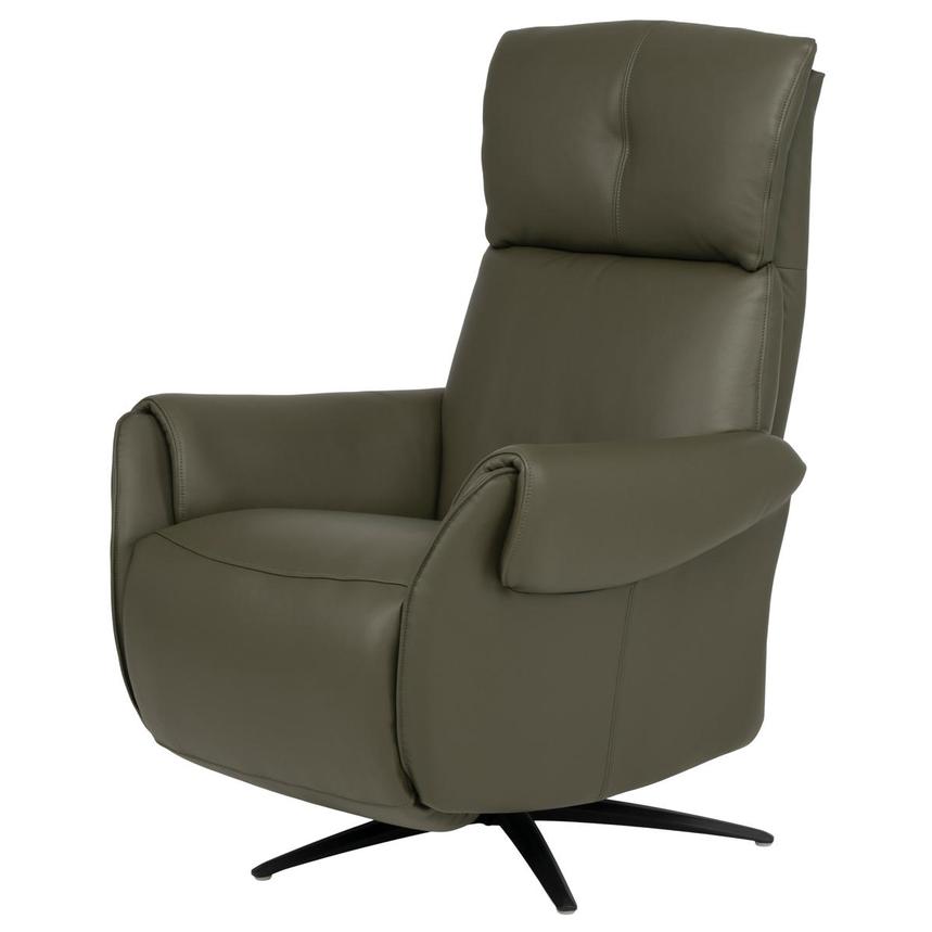 Torrence Green Leather Power Swivel Recliner w/Massage  main image, 1 of 16 images.