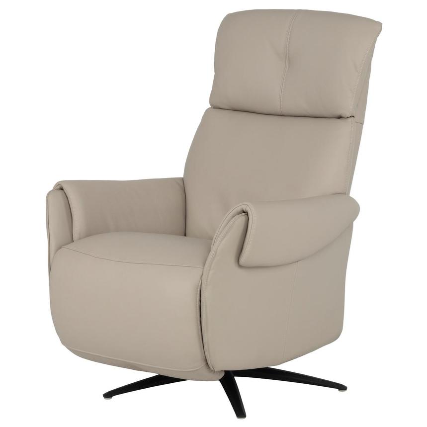 Torrence Taupe Leather Power Swivel Recliner w/Massage main image, 1 of 9 images.