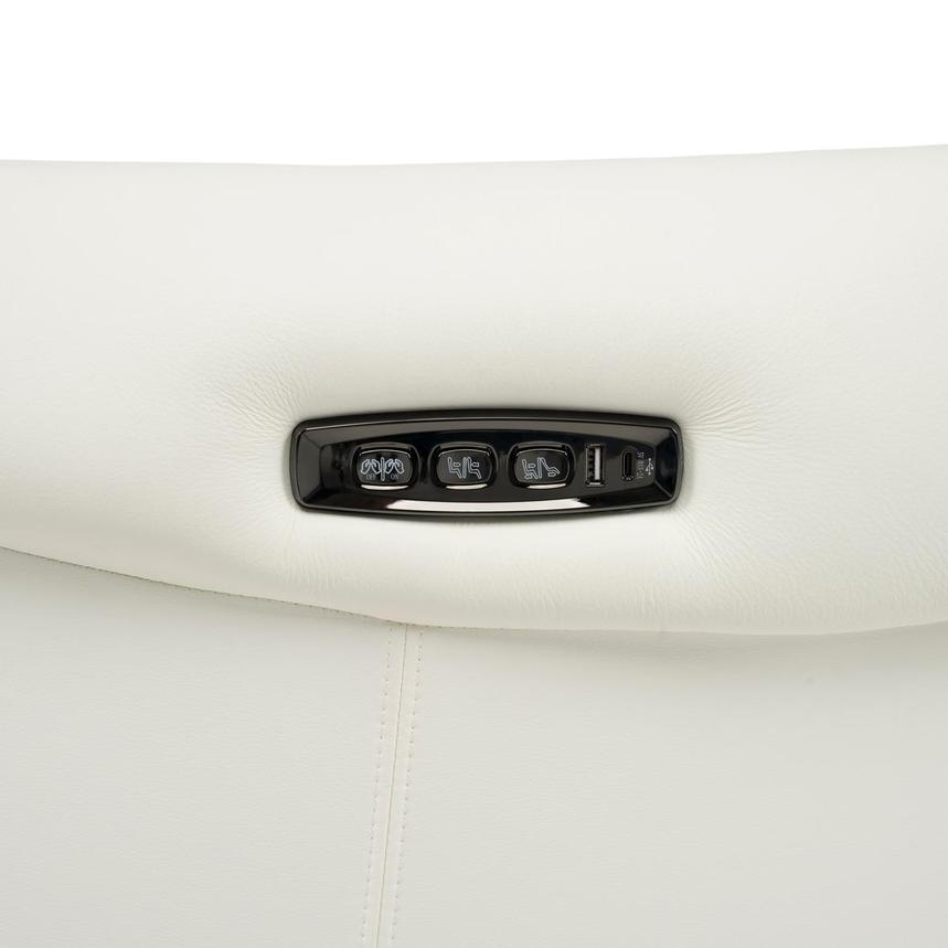 Torrence White Leather Power Swivel Recliner w/Massage  alternate image, 16 of 17 images.