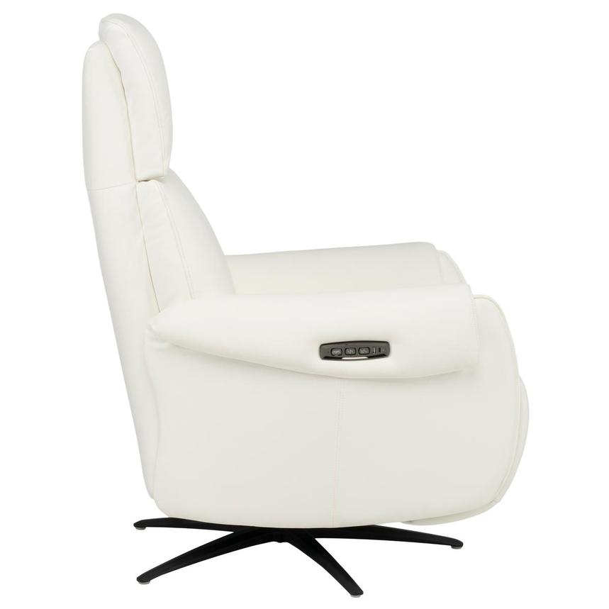 Torrence White Leather Power Swivel Recliner w/Massage  alternate image, 6 of 17 images.