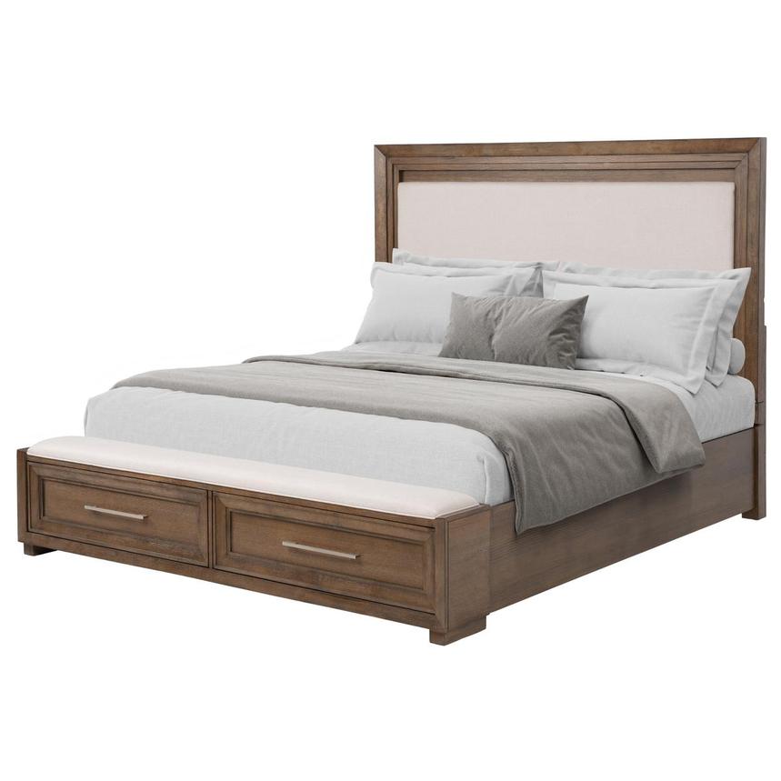 Vigo Brown King Storage Panel Bed  main image, 1 of 8 images.