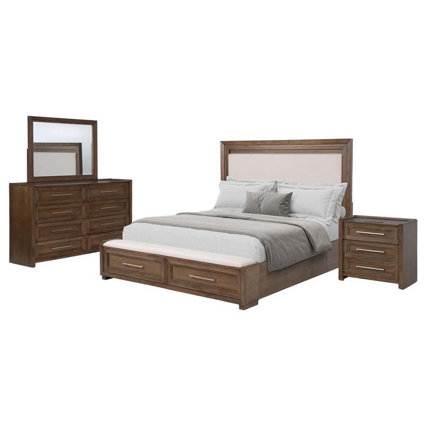Vigo Brown 4-Piece Queen Bedroom Set  main image, 1 of 5 images.