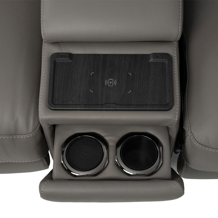 Luke 2.0 Dark Gray Home Theater Leather Seating with 5PCS/3PWR  alternate image, 8 of 11 images.