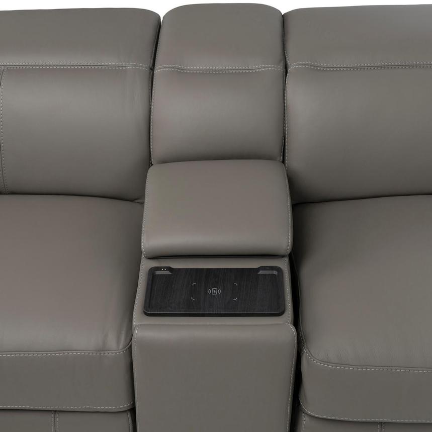 Luke 2.0 Dark Gray Home Theater Leather Seating with 5PCS/3PWR alternate image, 6 of 11 images.