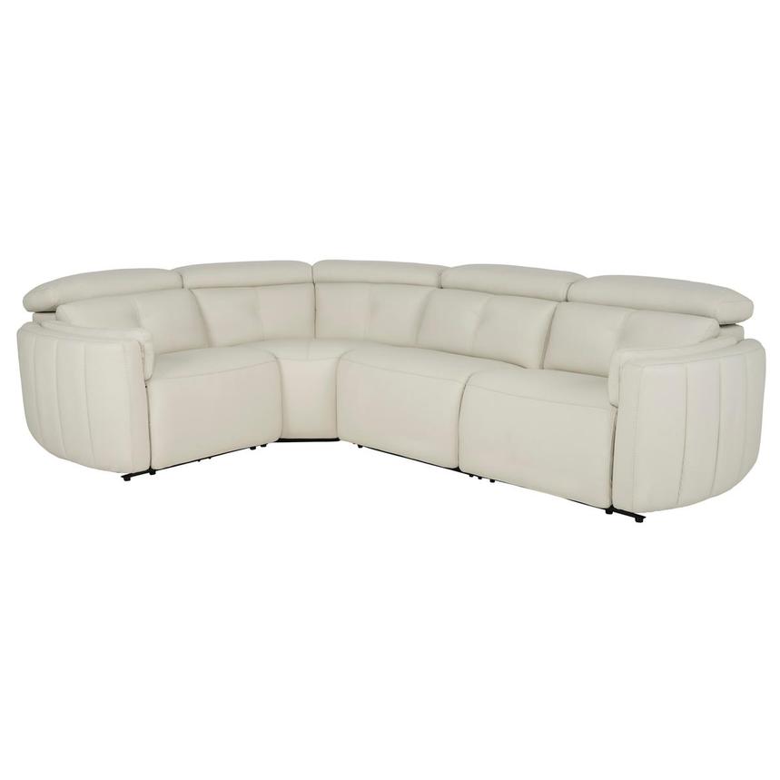 Kamet Ivory Leather Power Reclining Sectional with 4PCS/2PWR  main image, 1 of 8 images.