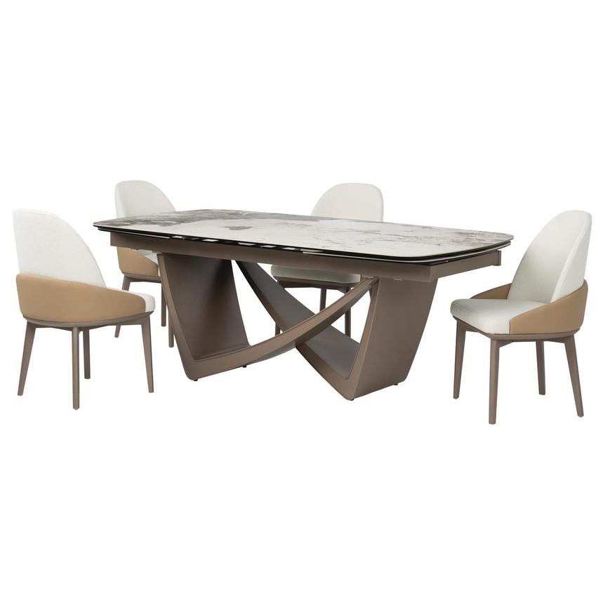 Seraphine/Stacy Tan 5-Piece Dining Set  main image, 1 of 2 images.