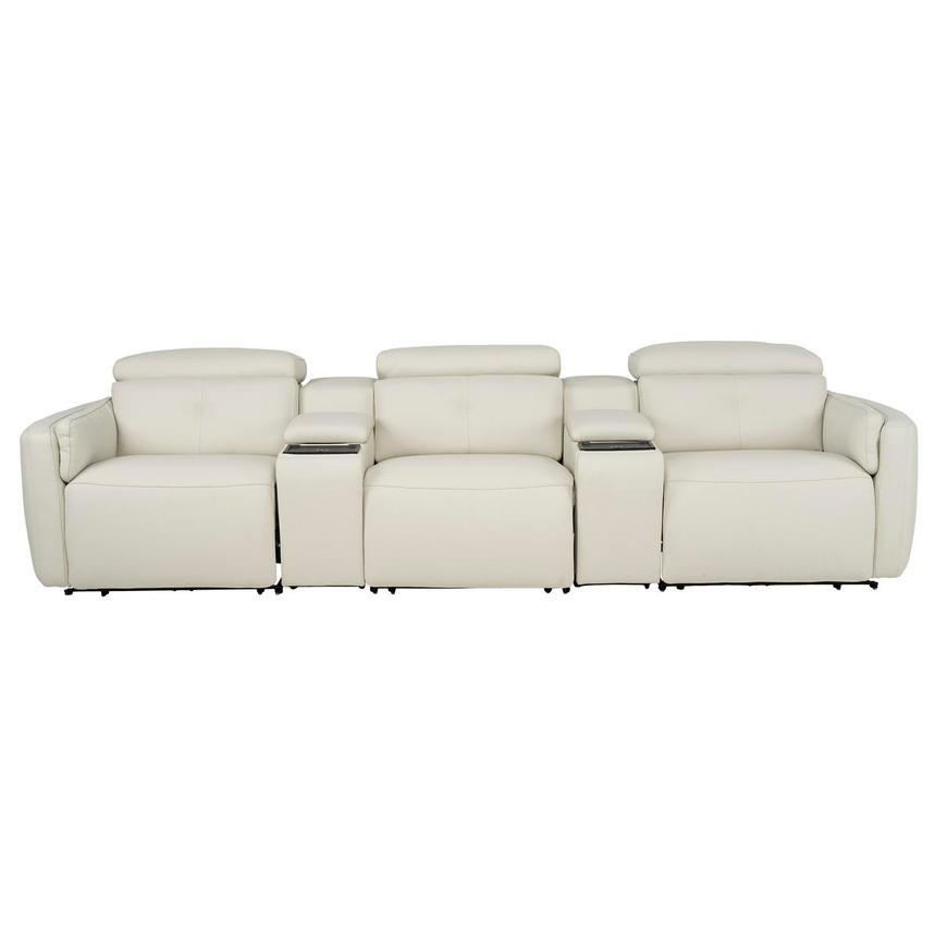 Kamet Ivory Home Theater Leather Seating with 5PCS/3PWR main image, 1 of 8 images.