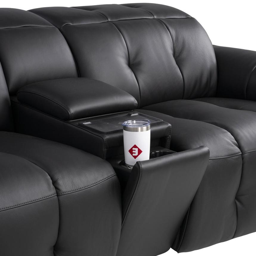 Obsidian Leather Power Reclining Sectional with 6PCS/2PWR  alternate image, 13 of 16 images.