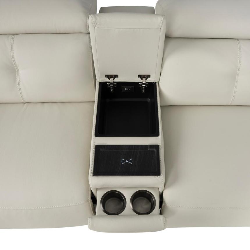 Kamet Ivory Leather Power Reclining Sectional with 6PCS/2PWR  alternate image, 5 of 8 images.