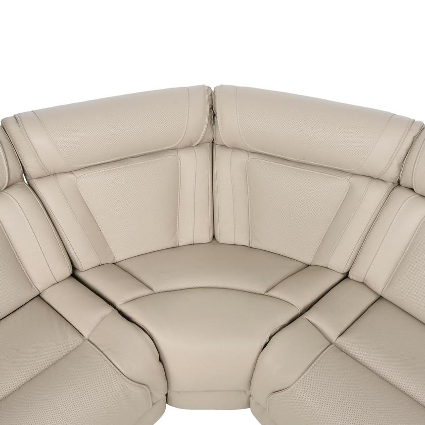 Odyssey Beige 6PCS/3PWR Leather Power Reclining Sectional w/Beverage Cooler  alternate image, 8 of 28 images.