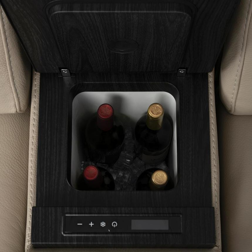 Odyssey Beige 6PCS/3PWR Leather Power Reclining Sectional w/Beverage Cooler  alternate image, 13 of 28 images.