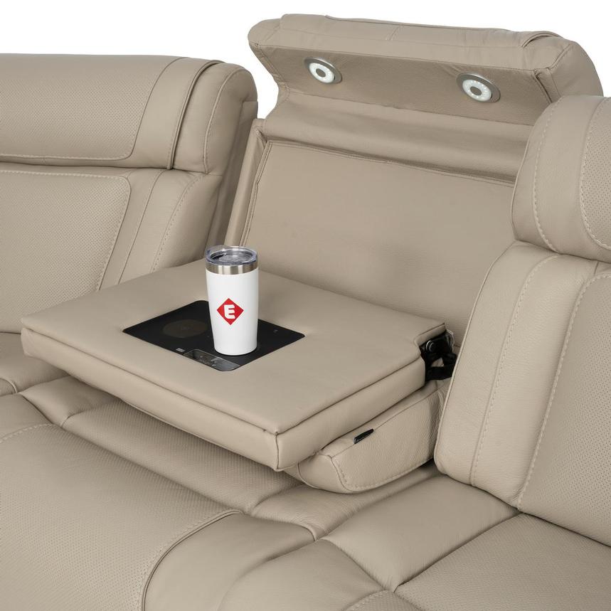 Odyssey Beige 6PCS/3PWR Leather Power Reclining Sectional w/Beverage Cooler  alternate image, 18 of 28 images.