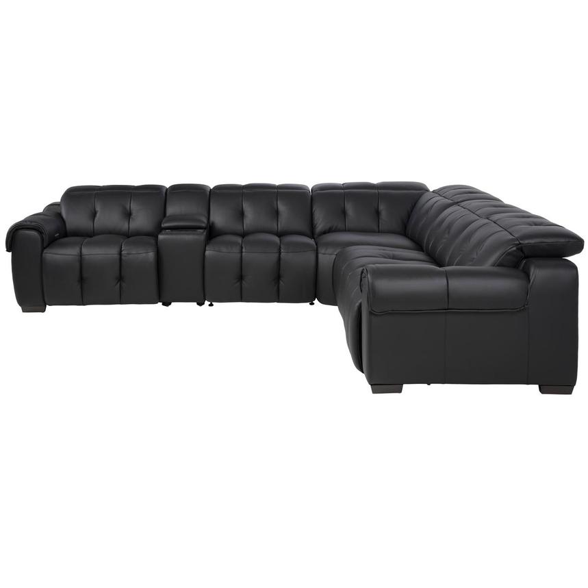 Obsidian Leather Power Reclining Sectional with 6PCS/2PWR alternate image, 4 of 16 images.