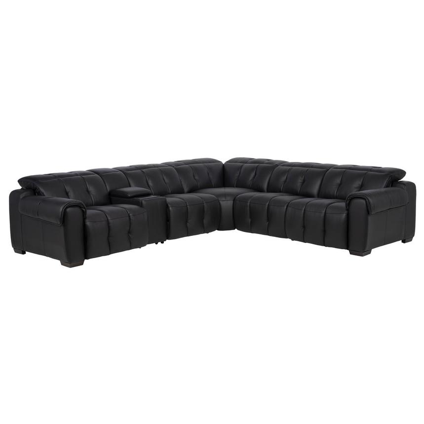 Obsidian Leather Power Reclining Sectional with 6PCS/2PWR  main image, 1 of 16 images.
