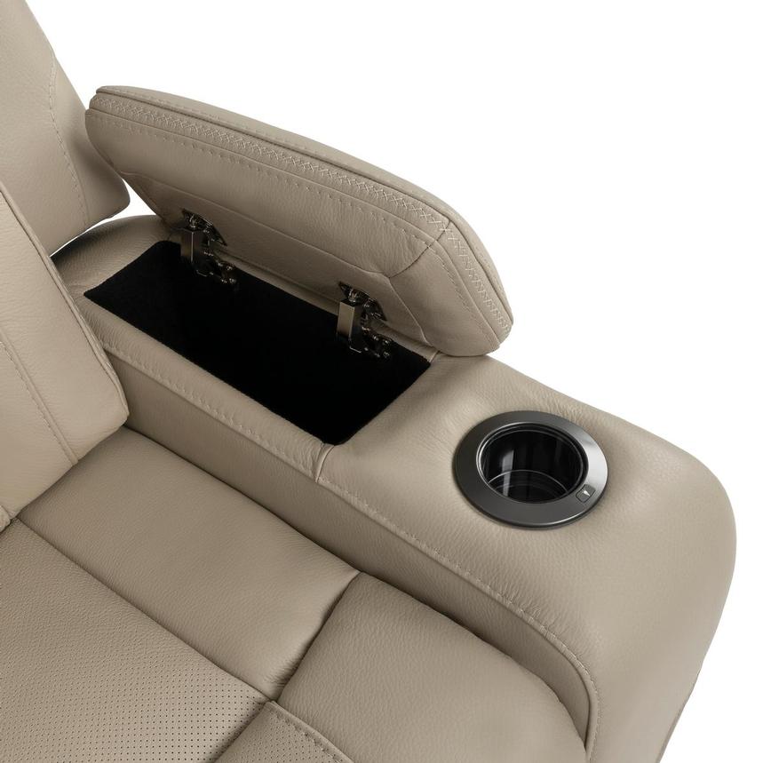 Odyssey Beige 6PCS/3PWR Leather Power Reclining Sectional w/Beverage Cooler  alternate image, 13 of 16 images.