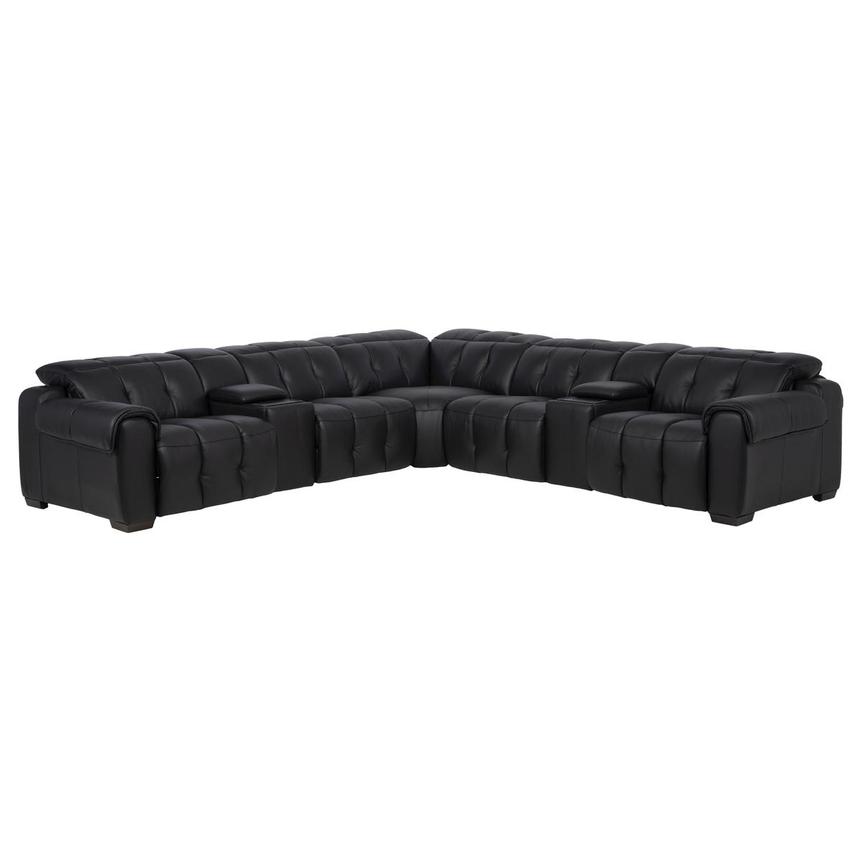 Obsidian Leather Power Reclining Sectional with 7PCS/3PWR  main image, 1 of 16 images.