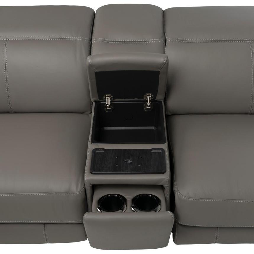 Luke 2.0 Dark Gray Leather Power Reclining Sectional with 7PCS/3PWR alternate image, 7 of 12 images.