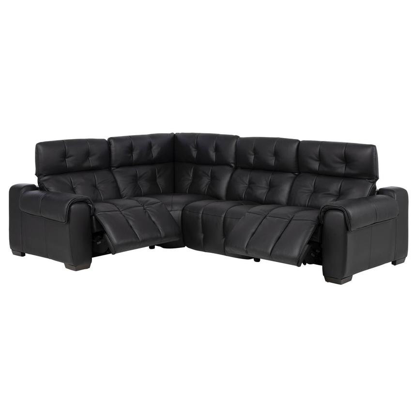Obsidian Leather Power Reclining Sectional with 4PCS/2PWR  alternate image, 3 of 9 images.