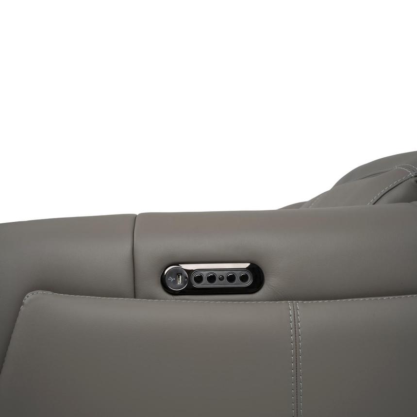 Luke 2.0 Dark Gray Leather Power Reclining Sectional with 6PCS/3PWR alternate image, 14 of 14 images.