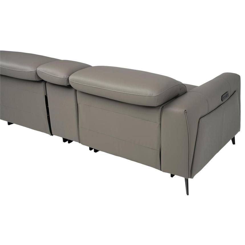 Luke 2.0 Dark Gray Leather Power Reclining Sectional with 6PCS/3PWR alternate image, 4 of 14 images.