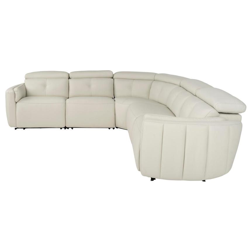 Kamet Ivory Leather Power Reclining Sectional with 5PCS/3PWR  alternate image, 3 of 8 images.