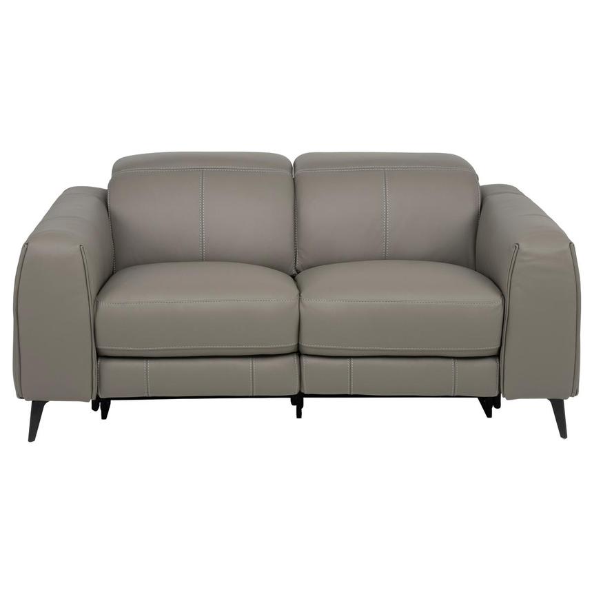 Luke 2.0 Dark Gray Leather Reclining Loveseat  main image, 1 of 10 images.