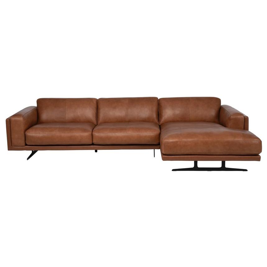 Palermo Tan Leather Sofa w/Right Chaise  main image, 1 of 9 images.