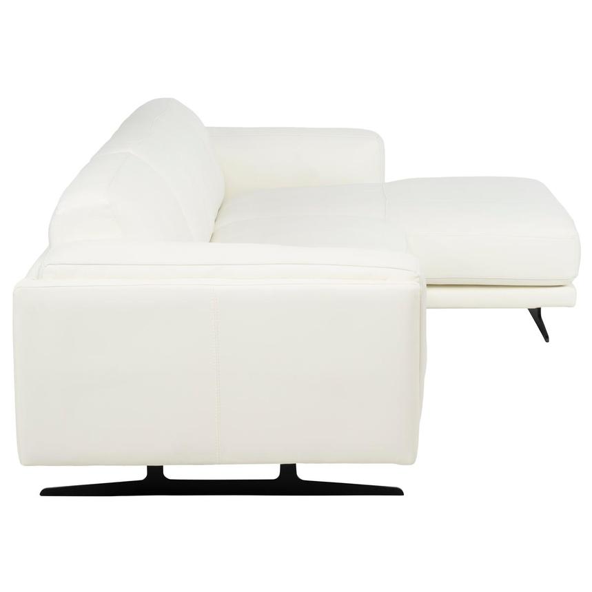 Palermo White Leather Sofa w/Right Chaise  alternate image, 4 of 7 images.