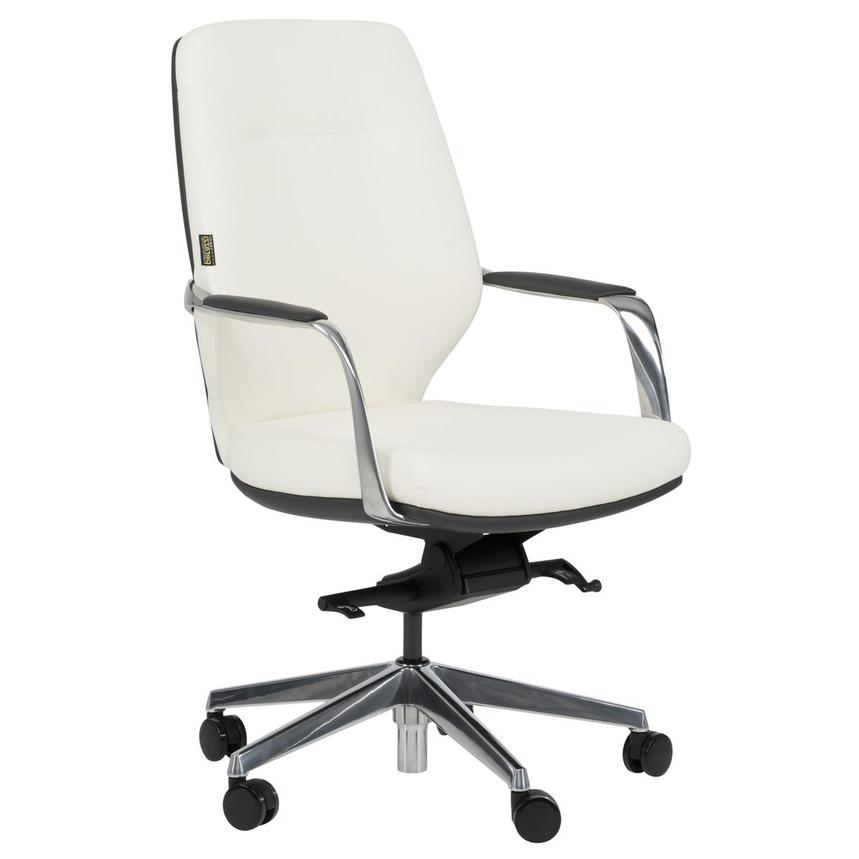 Yoshi White Low Back Desk Chair  alternate image, 3 of 12 images.