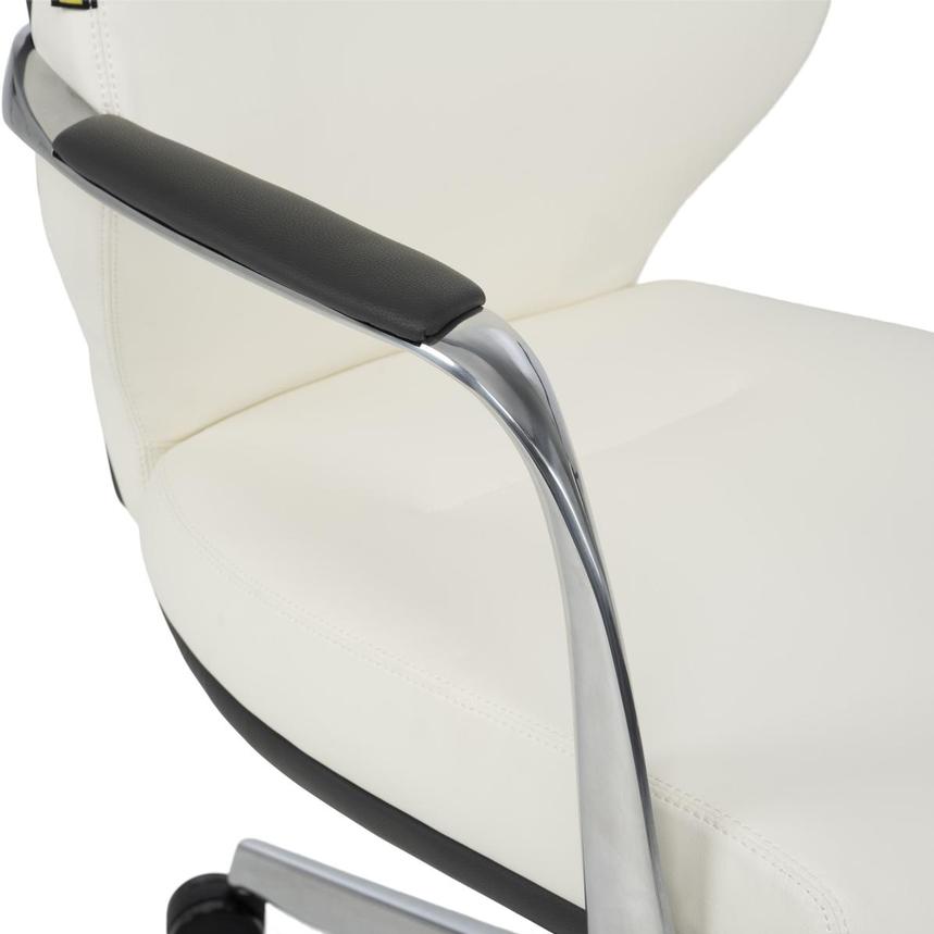 Yoshi White Low Back Desk Chair alternate image, 9 of 12 images.