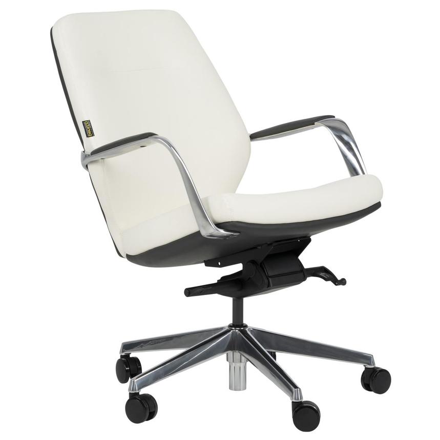 Yoshi White Low Back Desk Chair alternate image, 4 of 12 images.
