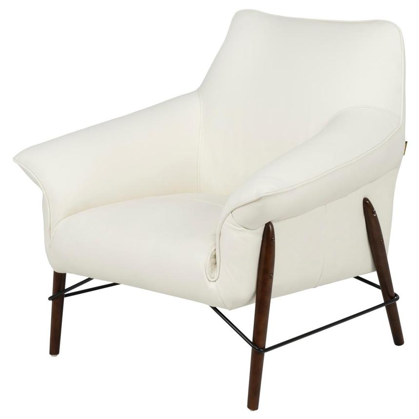 Jensen White Leather Accent Chair  main image, 1 of 12 images.
