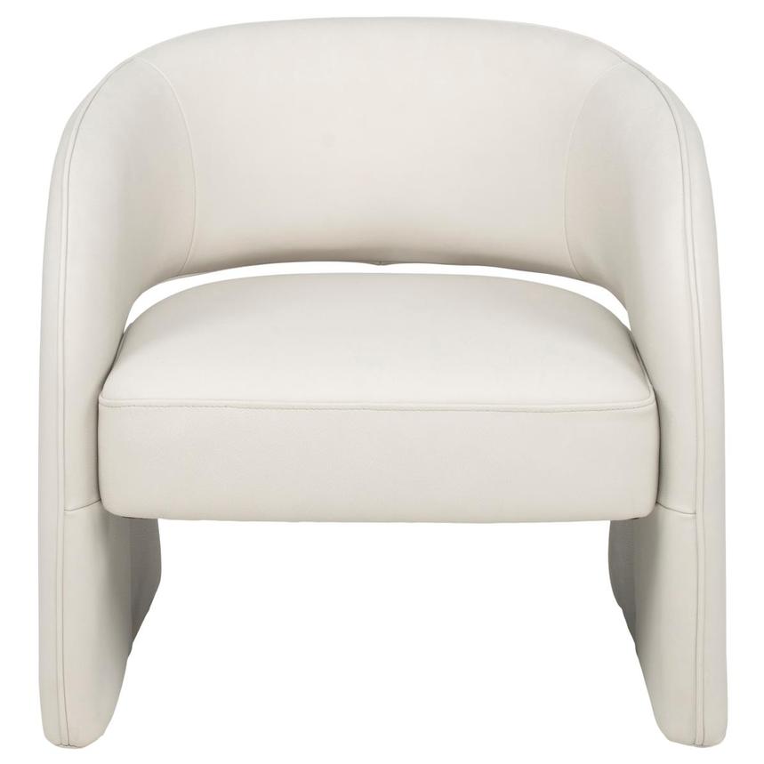 Emerson Light Gray Leather Accent Chair  alternate image, 4 of 11 images.