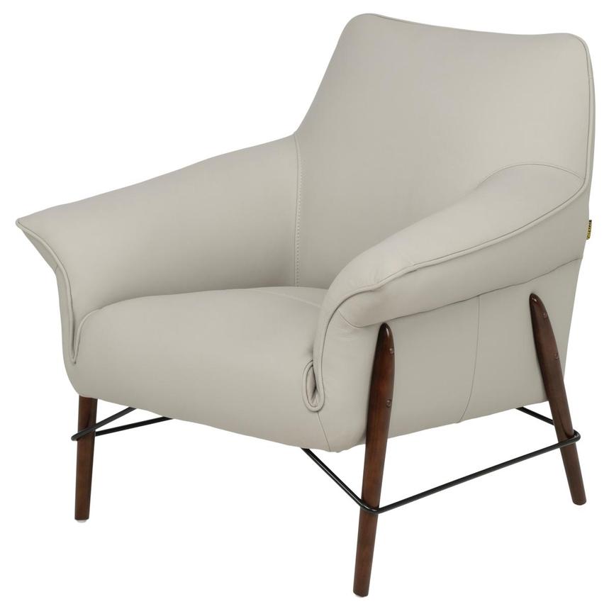Jensen Gray Leather Accent Chair  main image, 1 of 11 images.