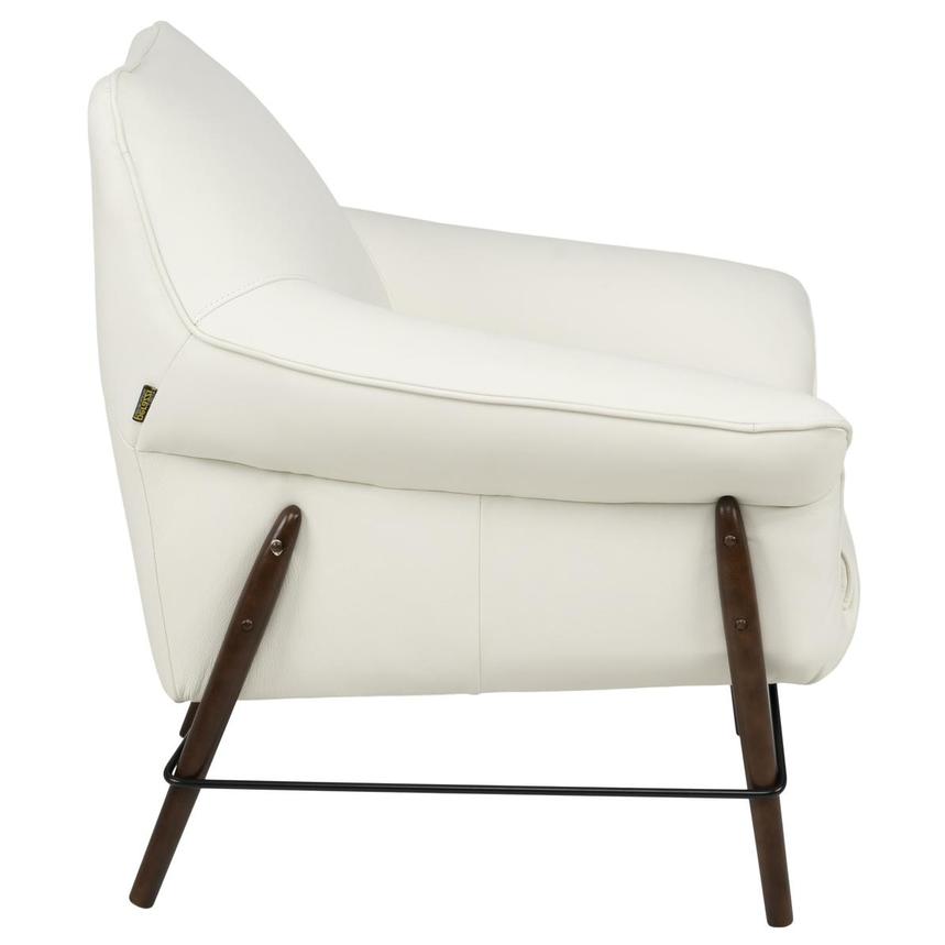 Jensen White Leather Accent Chair  alternate image, 6 of 12 images.