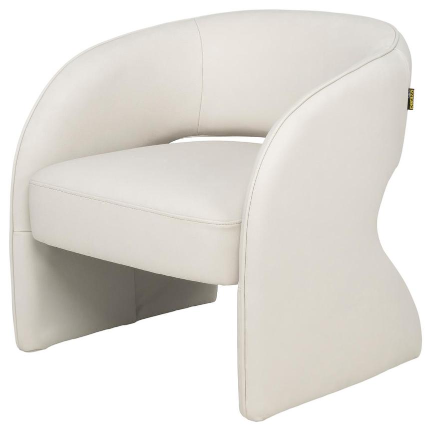 Emerson Light Gray Leather Accent Chair  main image, 1 of 11 images.